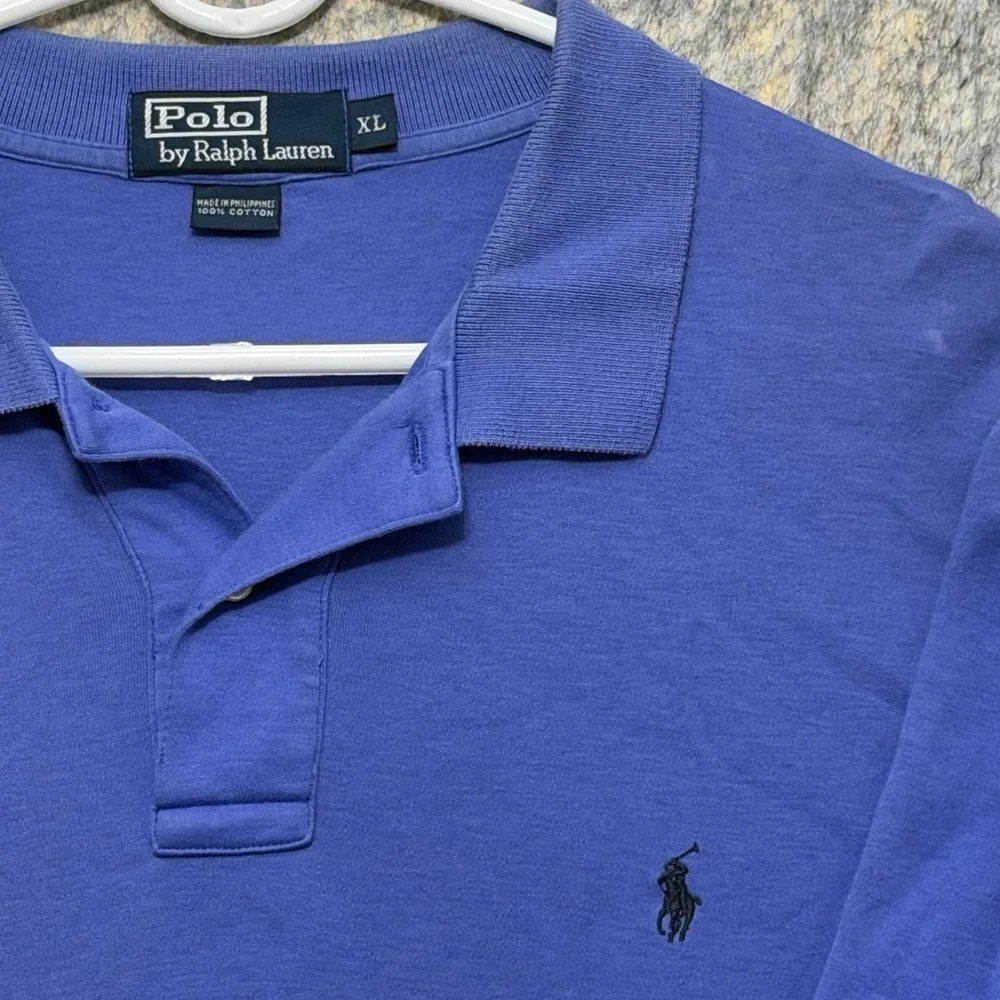Polo Ralph Lauren Mens XL Polo Shirt Blue Purple Cotton Black Pony Logo